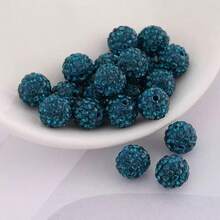 100颗10毫米陶瓷水钻珠，DIY手链项链饰品配件 - 100顆滿鑽陶泥珠 - 查看 5