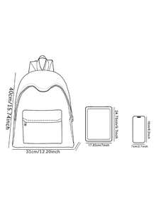 Anpassningsbar ryggsäck med broderad ficka, personlig collegeryggsäck, reseryggsäck, studentväska, laptopväska, anpassad ryggsäck, avslappnad och moderiktig - Multifärgad - Visa 6