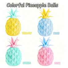1pc Squishy Pineapple Stress Ball, Creative Fruit Squeeze Ball, Small & Large Size Pineapple Squish Toy, Prank Stress Relief, Adult Sensory Toy - Multicolor - View 4