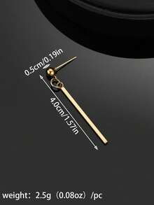 1pc Stainless Steel Bar Pendant Earring, Fashionable Minimalist Design For Men - Long Stick Pendant - View 9