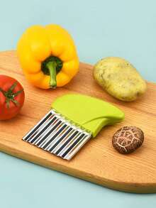 Stainless Steel Wavy Slicer, Can Be Used To Cut Potatoes, Carrots, Vegetables, Also Can Cut Wavy Shapes, Serves As French Fry Cutter - Multicolor - View 5