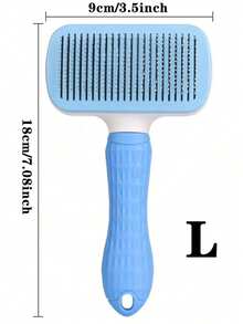 1pc Pet Grooming Brush, Suitable For Dogs & Cats, One-Click Loose Hair Removal, Pet Grooming Tool - Blue - View 11