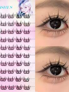 LIMEIKAI 60pcs Natural Curved Glue-Free Antler False Lashes - Ultra-Fine & Flattering, Great For Beginners & Family Gatherings - View 11