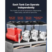 Máquina de granizados , 12 L/3,17 galones x 4 tanques, máquina de granizados comercial, máquina de bebidas congeladas con autolimpieza, máquina de margaritas para restaurantes, bares, fiestas para granizados, margaritas, batidos y más - 12 L/3, 17 galones x 4 tanques - Ver 5