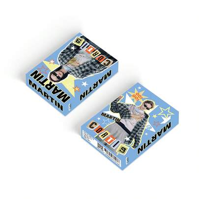 55张激光全息迷你卡片，K-Pop偶像照片自印粉丝自制Lomo卡片