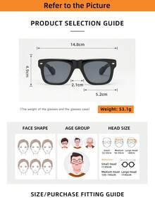 1 pieza Gafas de moda minimalistas de montura grande y cuadrada, estilo retro, unisex, adecuadas para conducir, viajar, uso casual y diario - Multicolor - Ver 6