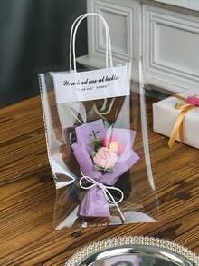 1 bó hoa hồng đan móc mini giống thật, kèm túi quà, kích thước 15cm x 9cm, thích hợp làm quà tặng Ngày Valentine, Ngày của Mẹ, quà tặng hàng ngày, hoặc để trang trí nhà cửa. - Nhiều màu - Xem 6