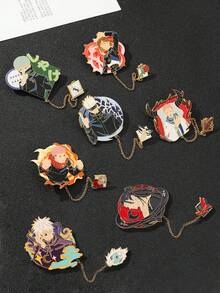 Jujutsu Kaisen 1件五条、悠仁、惠、宿傩、夏油、七海、峠呼世子卡通人物吊坠胸针金属配饰,服装装饰,情侣装,包包装饰,生日礼物,情侣/闺蜜礼物,旅行纪念品,毕业礼物,派对礼物,万圣节礼物,节日礼物,动漫情侣装饰,情人节礼物 - 多色 - 查看 2