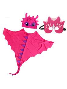 3pcs Set - Dinosaur Cape, Hat And Mask, Children's Performance Costume For Halloween, Christmas, Cosplay, Birthday Party, Role-Playing, Suitable Gift For Boys And Girls - Multicolor - View 13