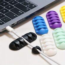 1/3/7pcs 5-Hole Cable Clips, Desktop Cable Organizer, Suitable For Home, Office, Dorm, Car, USB, Earphone, Charging Cable, Data Cable Management Clips - Multicolor - View 2