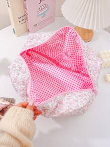 1件装全印花吹风机收纳袋，卷发棒整理袋，旅行吹风机便携包，多功能化妆包，化妆品收纳袋，护发油收纳袋，旅行洗漱包，防尘大容量卷发/直发器保护套，必备吹风机旅行配件 - 彩色 - 查看 9