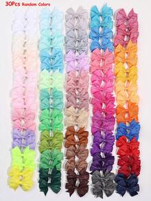 30/40/50/60 Pcs Women Boutique Grosgrain Ribbon Pinwheel Hair Bows Alligator Clips, Random Colorful Bow Hairpin Hair Barrette For Parties Daily Use - Multicolor - View 6