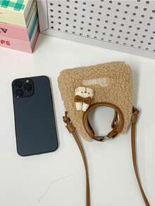 Plush Rabbit Mini Handbag, Cute Faux Fur Crossbody Bag, Versatile Small Purse For Girls - Multicolor - View 3