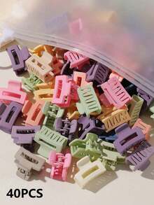 15/20/30/40个多功能迷你发夹，时尚女孩发夹，简约刘海夹和复古发顶夹，发夹发爪发卡，适合女孩假日装扮 - 彩色 - 查看 9