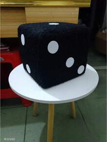 Dice Stool, Solid Wood Dice Footstool, Creative Living Room Sofa Footrest, Children's Entryway Shoe Changing Bench, Removable & Washable - Multicolor - View 9