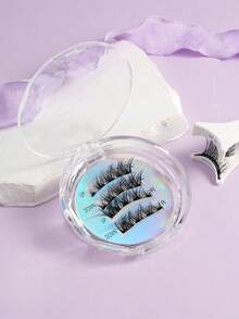 Glue-Free Magnetic False Eyelashes, Criss-Cross Natural 3D Curly, Easy To Apply - View 1