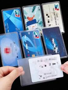 10PCS Modern Minimalist Ultra Clear PVC Card Sleeves Protector Set, Transparent Card Holder For ID, Driver License, Credit & Bank Cards, Slim & Portable, Durable PVC Protects Against Scratches, Fading & Wear, Universal Fit For Standard Cards, Lightweight For Pocket & Purse, Ideal For Daily Use, Travel & Outdoor Activities, Great Gift For Men, Women & Friends For Christmas, Thanksgiving, Valentine's Day, Birthdays & All Holidays - Clear - View 4