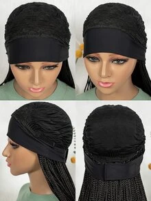 Tóc giả bện 32 inch, tóc giả bện siêu nhỏ bằng sợi tổng hợp dành cho nữ, tóc giả bện dài bằng sợi tổng hợp có băng đô, tóc giả làm bằng máy. - Nhiều màu - Xem 10