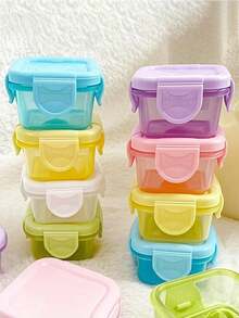 1 pieza Mini caja redonda para almacenamiento de alimentos, caja bento portátil, caja de almuerzo pequeña, caja de almuerzo mini para estudiantes de primaria, apta para microondas y refrigerador, caja de conservación de frutas, recipiente redondo de plástico transparente con tapa, recipiente hermético, caja de almacenamiento de alimentos para la cocina, caja bento para el hogar - color - Ver 4