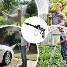 1pc High Pressure Car Wash Spray Gun With Foam Bottle - Multifunctional Water Gun, Suitable For Cleaning Cars, Homes And Gardening - Durable Long Nozzle, Efficient Cleaning And Watering Lawn - Multicolor - View 7