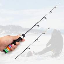 SEACHASER 57cm/1.87ft Portable Fishing Rod, Carbon Fiber Ultra Soft & Lightweight Fishing Rod, Easy To Operate, Suitable For Beginners And Experienced, Fashionable Fishing Rod With Random Color Handle, Suitable For Ponds, Reservoirs, Streams To Fish Small Fish - Multicolor - View 5