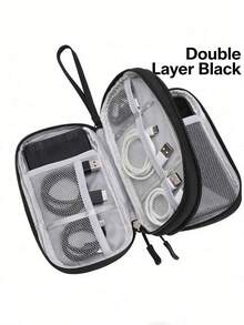 Multi-Functional Travel Organizer Bag, Suitable For Cables, Power Banks, Earphones, USB Drives - Double Layer - View 11