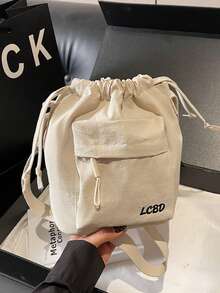 TIANDINGYU Ins Style Drawstring Bucket Bag, Casual Japanese Style Crossbody Bag, Lightweight Versatile Shoulder Bag, Minimalist Fashionable Street Casual Bag, Holiday Gift, Gift For Girlfriend - Multicolor - View 11