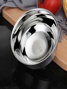 Thick Double-Layer Heat-Insulated Noodle/Salad/Rice/Soup Bowl, Home Gift - Silver - View 2