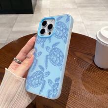 1个水母海龟印花双材质防摔保护壳，兼容 17、16、15、14、13、12、11 Pro Max，Galaxy S21、23、24 FE、A14、A15、A54、A55等机型 - 藍色 - 查看 5