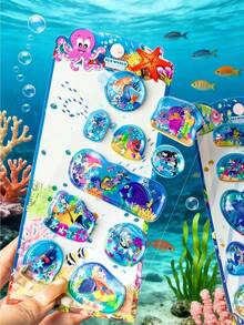 3D立体闪亮泡泡贴纸 | 适用于手机/小熊/水杯/相机派对，Guka Handbooks 的甜蜜酷炫魔法。用可爱的卡通贴纸瞬间点亮你的小世界。 - 彩色 - 查看 4