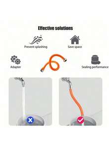 OBOVAY 360度旋转水龙头延长软管，多功能柔性延长软管，软橡胶材质，适用于厨房、浴室、花园、卫生间、阳台和水槽，通用水龙头适配器 - 多款式 - 查看 4