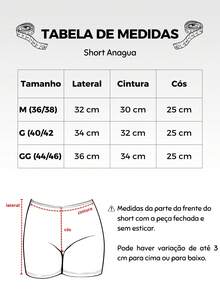 Kit 7 Short Anagua Segunda Pele Bermuda Feminina Cintura Alta - Anagua - Preto - Visão 5