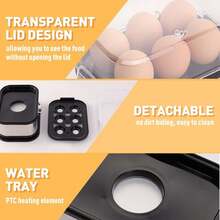 Electric Egg Cooker - Holds 6 Eggs, Can Cook Hard-Boiled, Soft-Boiled, And Runny Eggs, With Automatic Power-Off And Alarm Functions, Stainless Steel Household Electric Egg Cooker, Suitable For Kitchen, Cooking Breakfast Foods And A Variety Of Foods, US Plug. - US A Type Plug(110-127V) - View 6