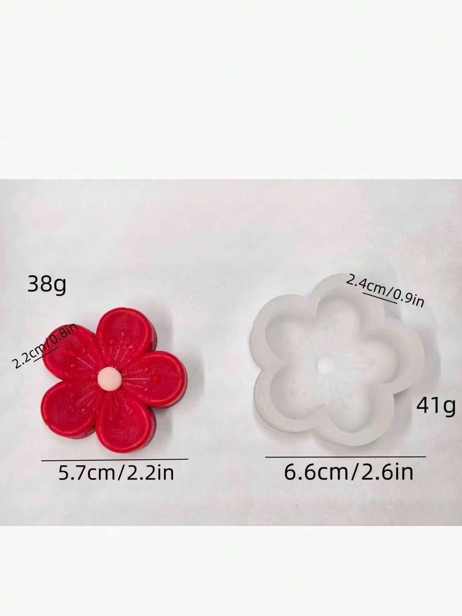 用于制作幸运四叶草、樱花、梅花、波斯菊等花形石膏/蜡烛的硅胶模具 - A-白色 - 查看 1