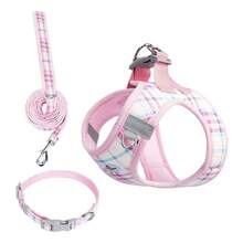 Conjunto de correa para perro con estilo de arnés y color macaron, correa para el cuello de collar pequeño para perro, equipo de paseo - Multicolor - Ver 15