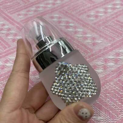 Star Rhinestone Glass Pump Bottle, Travel Portable Lotion Refill Bottle, Skincare Empty Bottle, Cosmetics Refill Bottle