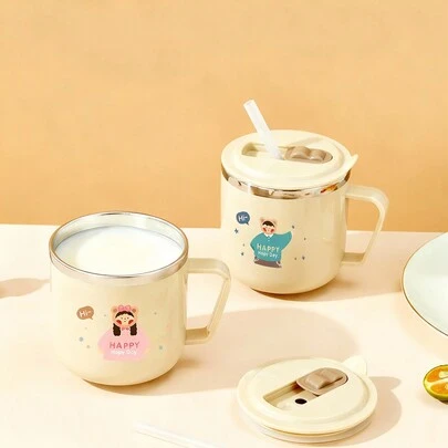 1 chiếc cốc sữa hình chuột lang nước mini dễ thương 270ml, cốc nước trẻ em có ống hút và tay cầm, cốc có ống hút bằng thép không gỉ 316 kín chống rò rỉ, cốc trà sữa cà phê cách nhiệt hai lớp di động, cốc uống nước chống bỏng, thích hợp cho học sinh và người lớn sử dụng tại nhà, trường học, văn phòng, tiệc tùng, cắm trại, dã ngoại.