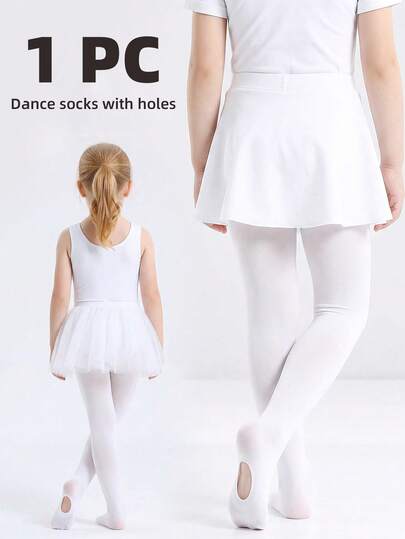 1 件装 5-13 岁儿童舞蹈紧身裤，高弹力，亲肤舒适，脚部开口设计，厚度适中，适合所有季节，非常适合演出和日常穿着。