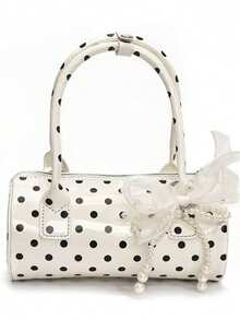 2026新款女士手提包，流行小波点包，斜挎包，新款韩版托特单肩包，手拿包 - 白色 - 查看 5