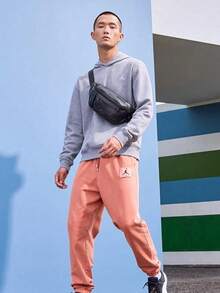 Nike Jordan Casual Crossbody Bag, Chest Bag, Waist Bag, Regular Style, Unisex, Couple Style, Black. - Black - View 2