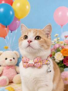 1 件装宠物卡通兔子项圈；猫项圈；狗项圈；颈围可调节；节日礼物；复活节；生日；宠物配件；宠物 - 彩色 - 查看 10