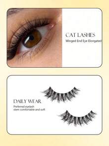 10 Pairs Full Strip Eyelashes, European And American Style Fluffy, Dense, Natural-Looking, Tapered Ends, Lightweight, Soft, Reusable, Everyday Makeup Essential, Easy To Apply - View 3