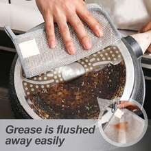 Biaoyun 2025 New Multipurpose Wire Dishwashing Rags, Wet And Dry, Metal Scrubbing Pads Sponge Cloths Towels, Non-Scratch Wire Rags For Home Kitchen Dishes, Sinks, Pack Of 10 - Trắng - Xem 2