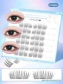 36片免胶偶像假睫毛，大容量！免胶自粘式下垂偶像假睫毛，单簇无需胶水，新手友好型假睫毛 - C - 查看 5