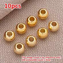 10颗优雅简约铜镀18K金、厚银色和铂金色抛光圆形隔珠DIY手链项链耳环套装，适合婚礼派对 - 彩色 - 查看 17