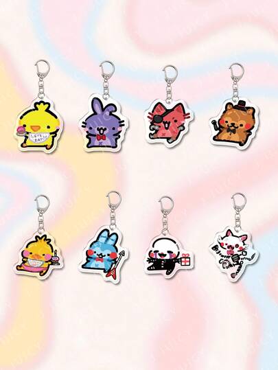 1pc Acrylic Cute Toy Bear Theme Keychain Pendant, Backpack Decor/Bag Accessory/Schoolbag Accessory/Wallet Pendant, Gift For Friends