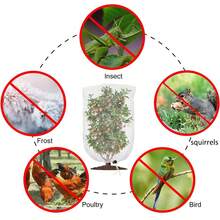 1 Pc Fruit Tree Netting Cover With Drawstring Garden Netting Bags Fruit And Plant Protection Bag Garden Mesh Plant Mulch For Vegetables Fruits Flowers Protect Vegetable Fruit Trees From Insect Birds - Insect Netting - View 5