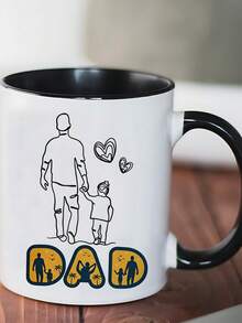 1pc Father's Day Limited Edition Printed Mug, Holiday Gift, Creative Mug, Family, Coffee Cup, Suitable For Dining Room, Living Room, Bedroom, Office, Tea Room, Etc. - Multicolor - View 2