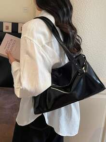 2026 Spring New High-Quality Large Capacity Handbag, Fashion Versatile Commuter One Shoulder Tote Bag For Women - Black - View 6