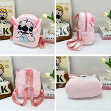 Ba lô hoạt hình Stitch dễ thương mới, túi đeo vai nhẹ, xách tay, dây đeo có thể điều chỉnh, ba lô chất lượng cao dành cho học sinh, du lịch, unisex, có túi lưới bên hông và túi khóa kéo phía trước, phù hợp cho mùa tựu trường, quà tặng học sinh, sử dụng hàng ngày. - Khâu - Xem 2